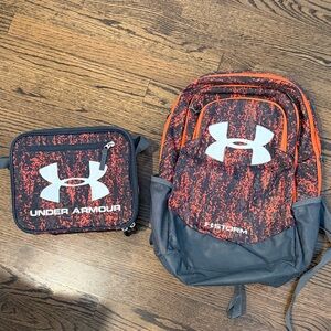 Under Armour Black and Orange Backpack Duo